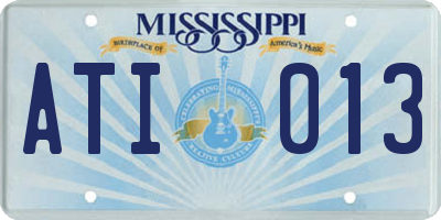 MS license plate ATI013