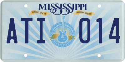 MS license plate ATI014