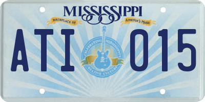 MS license plate ATI015