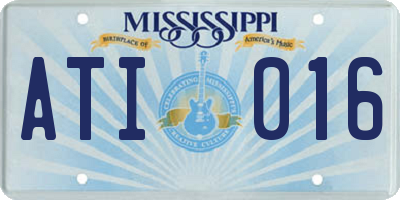 MS license plate ATI016