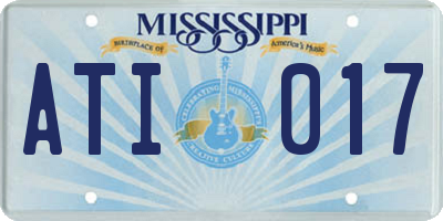 MS license plate ATI017