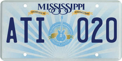 MS license plate ATI020
