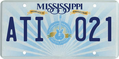 MS license plate ATI021
