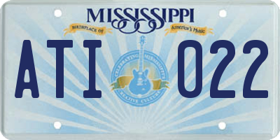 MS license plate ATI022