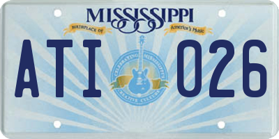 MS license plate ATI026