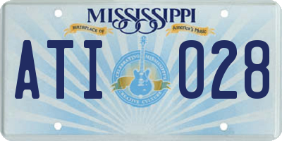 MS license plate ATI028