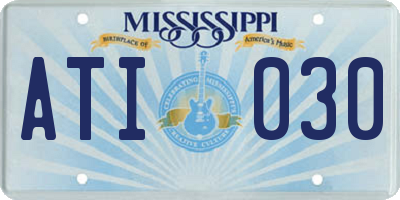 MS license plate ATI030