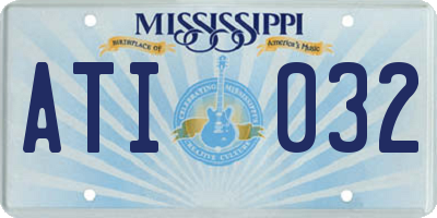 MS license plate ATI032