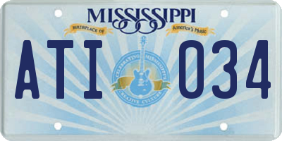 MS license plate ATI034