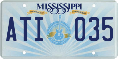 MS license plate ATI035