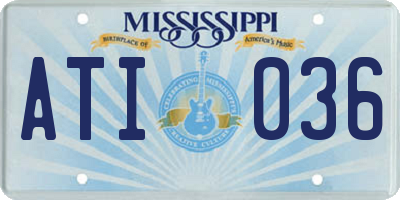 MS license plate ATI036