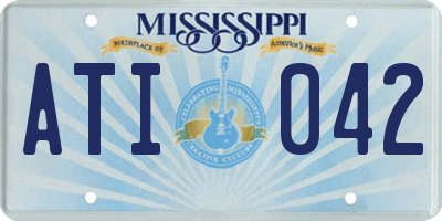 MS license plate ATI042