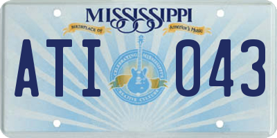 MS license plate ATI043