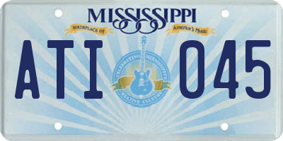 MS license plate ATI045