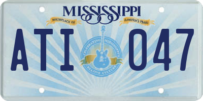 MS license plate ATI047