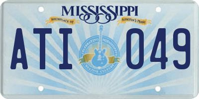 MS license plate ATI049