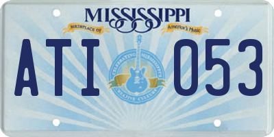 MS license plate ATI053