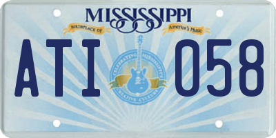 MS license plate ATI058