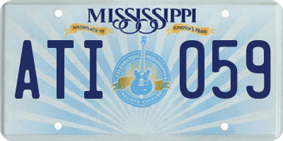 MS license plate ATI059