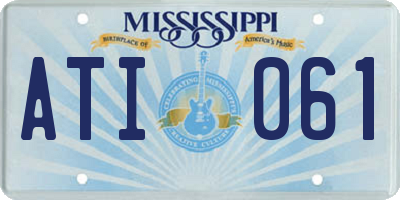 MS license plate ATI061