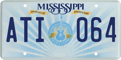 MS license plate ATI064