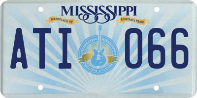MS license plate ATI066