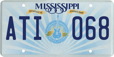 MS license plate ATI068
