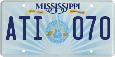 MS license plate ATI070
