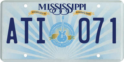 MS license plate ATI071