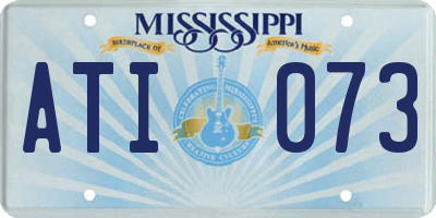 MS license plate ATI073