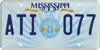 MS license plate ATI077