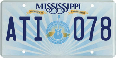 MS license plate ATI078
