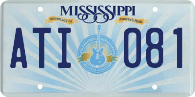 MS license plate ATI081