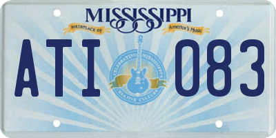 MS license plate ATI083