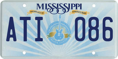 MS license plate ATI086