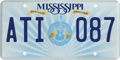 MS license plate ATI087