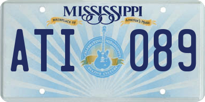 MS license plate ATI089
