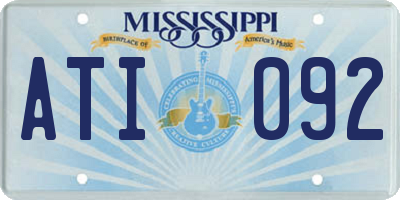 MS license plate ATI092