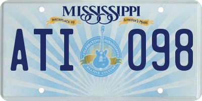 MS license plate ATI098