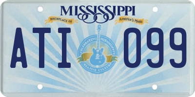 MS license plate ATI099
