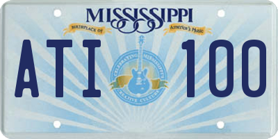 MS license plate ATI100