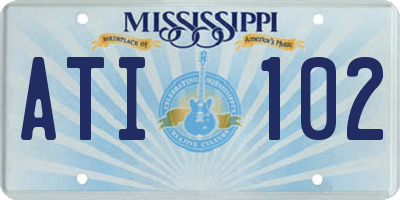 MS license plate ATI102