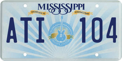 MS license plate ATI104