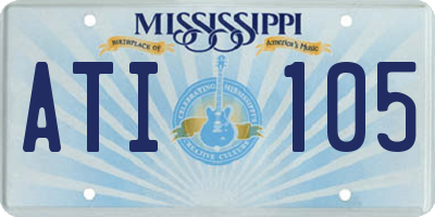 MS license plate ATI105