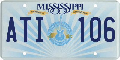 MS license plate ATI106