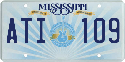 MS license plate ATI109