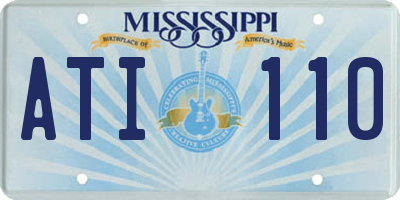 MS license plate ATI110