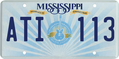 MS license plate ATI113