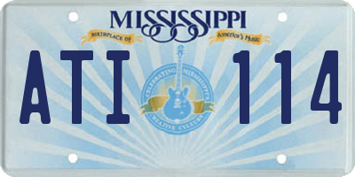 MS license plate ATI114