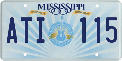 MS license plate ATI115